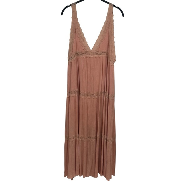 L Love Fairy Ethereal Cottagecore Peasant Bohemian Tiered Gauzy Maxi Dress M - Picture 2 of 12